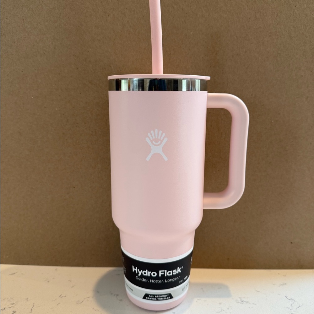 Hydro Flask Trillium Pink Insulated Tumbler with Handle & Straw 40oz
